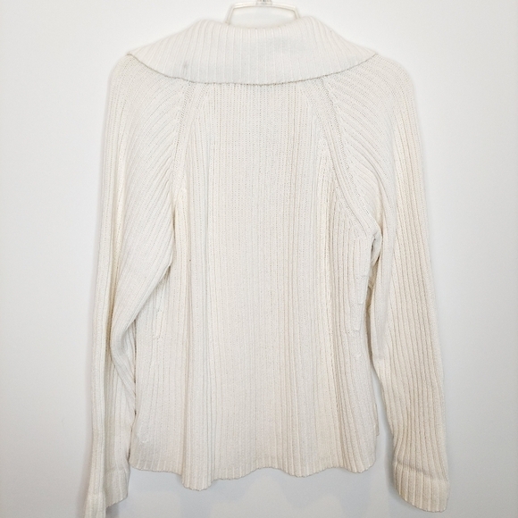 Tommy Hilfiger X-Large 1/4 Zip Ivory Logo Sweater - Picture 4 of 9